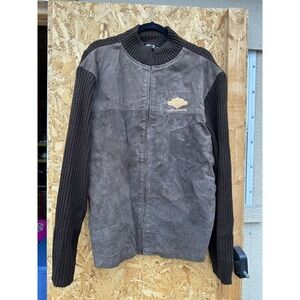 VTG Tropicana Casino Atlantic City Brown Country Leather Jacket Size XL